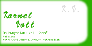 kornel voll business card